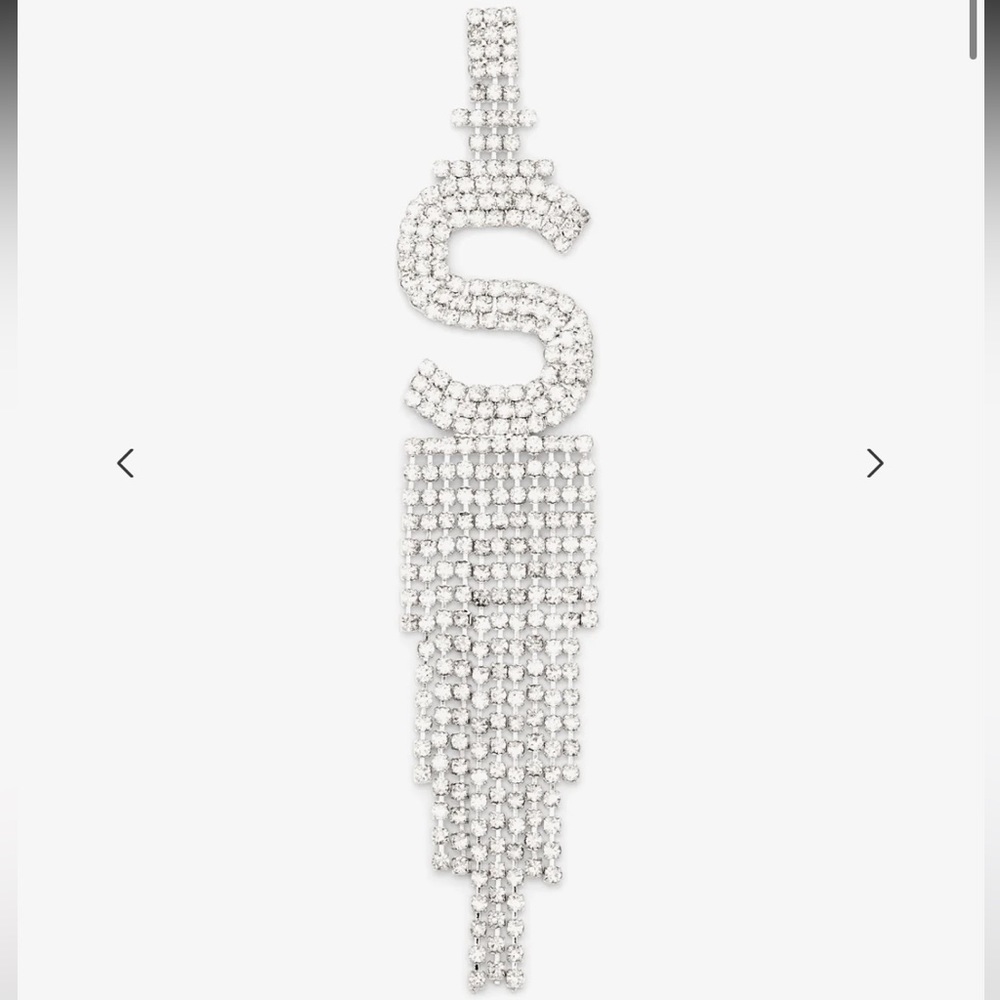 Retrofete initial Alphabet earring letter S - silver